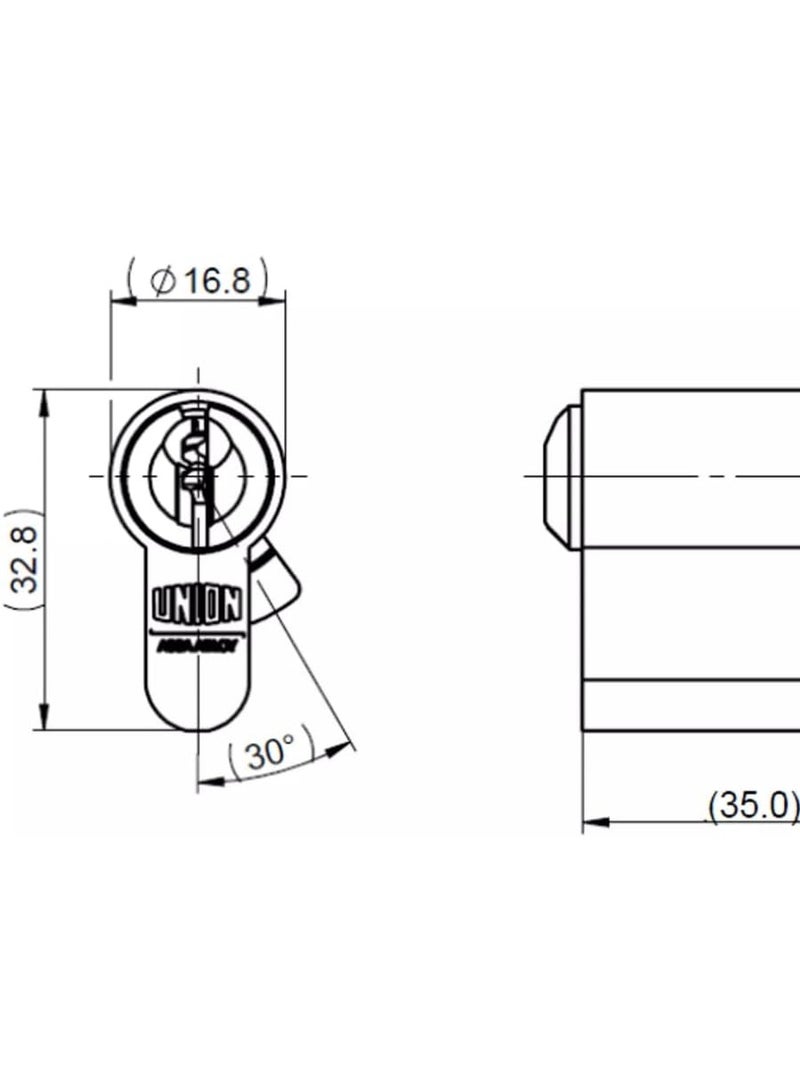 Union Euro Profile Double Cylinder 80mm 40/40 Satin Nickel Door Lock Barrel w/ 3 Keys and Fixing Screw for Wood & Metal Doors Secure Smooth Operation Mortice Lock Replacement Key Both-Sides SN Finish - Image 2