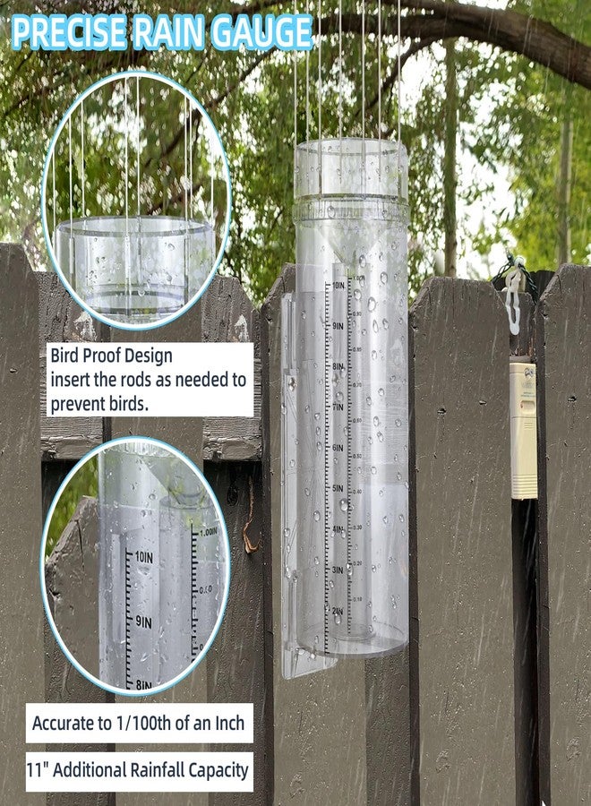 JIANBENKJ Rain Gauge Outdoor Tube,10"Capacity Easy-to-Read Large Rain and Snow Gauge with Mounting Bracket,Freeze Proof Rain Gauge for Yard Garden Rainfall Measure,Precise Professional Accurate to 0.01 inch - Image 3