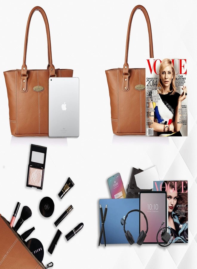 Fostelo Women's Everly Satchel Tote Handbag for Women | Ladies Purse | Stylish Shoulder Bag | Gift For Women | Tan - Image 5