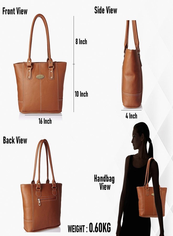 Fostelo Women's Everly Satchel Tote Handbag for Women | Ladies Purse | Stylish Shoulder Bag | Gift For Women | Tan - Image 4