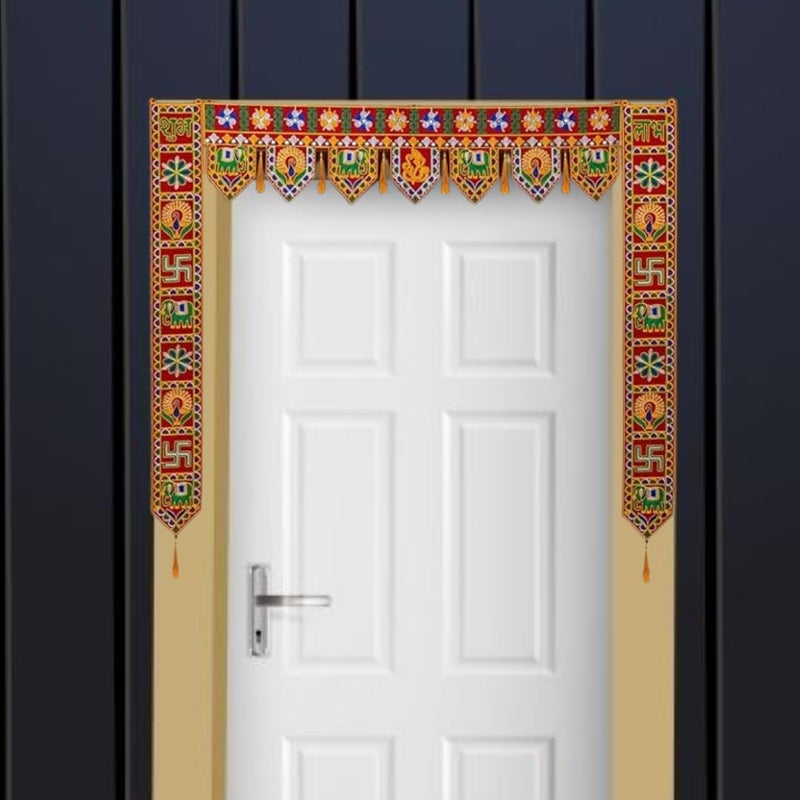 PREETENCY Handmade Door Hanging with Side Hangings for Main Gate Entrance Toran Toranam Bandarwal Wall Home Office Diwali New Year Decorations Home Decorative Items 37 Inch - Image 1