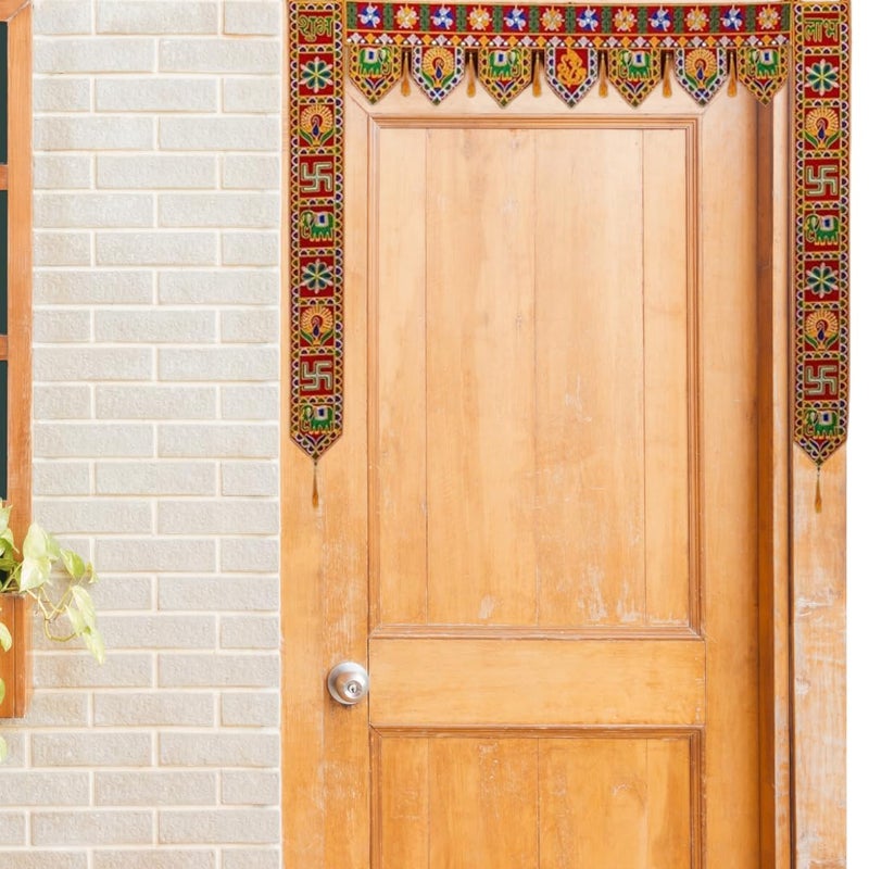 PREETENCY Handmade Door Hanging with Side Hangings for Main Gate Entrance Toran Toranam Bandarwal Wall Home Office Diwali New Year Decorations Home Decorative Items 37 Inch - Image 5