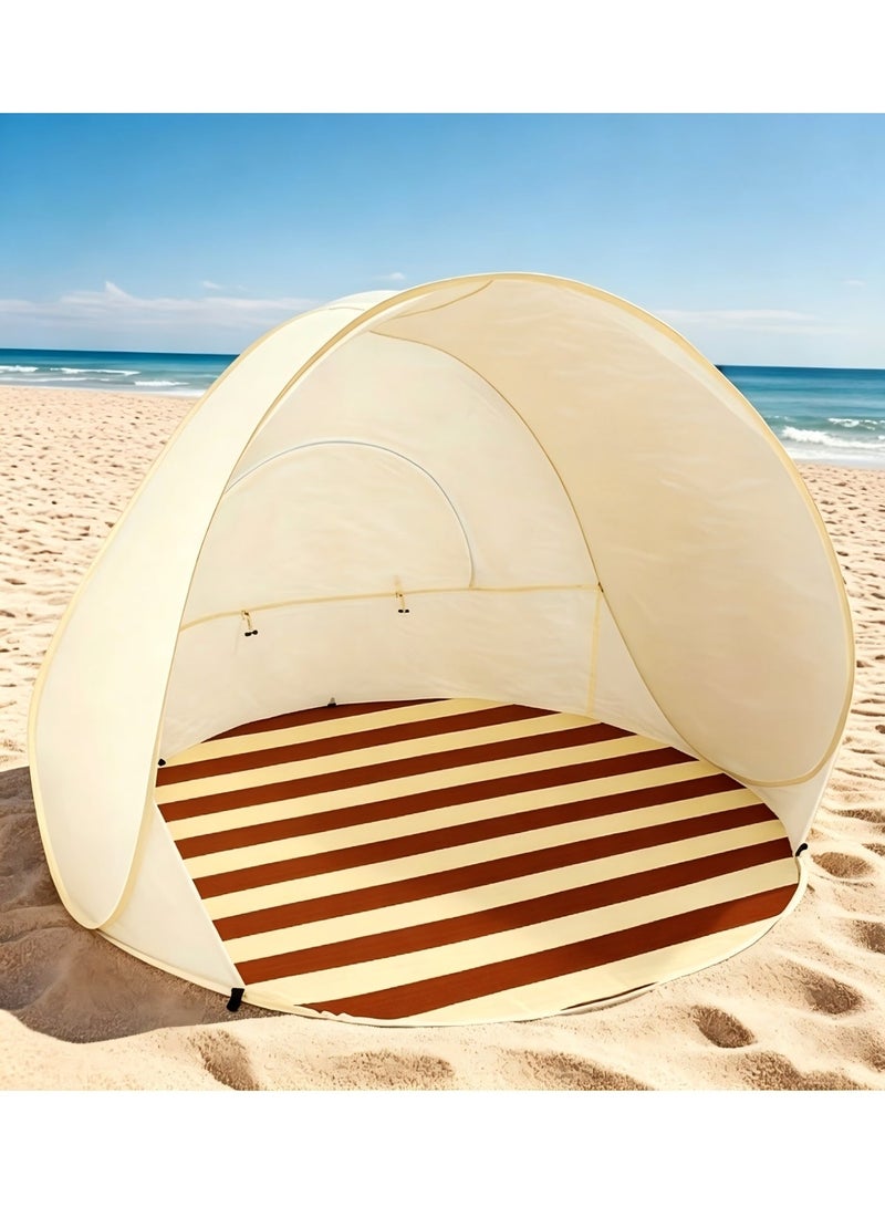 HOMESTAR 1pc Round Quick-Open Tent Beach Tent Beach Shade Pop Up Beach Tent Pop Up Family Outdoor Hut Popup Beach Tent Beach Shade for 2-3 People Suitable for Outdoor Activities Beach Trip - Image 1