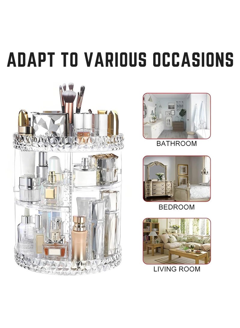 Generic Rotating Makeup Organizer with Compartment, Acrylic Clear 360 Degrees Spinning Storage Display Case with 5 layers Large Capacity Cosmetics Make up Stand for Dresser Bathroom Skincare  - Image 5