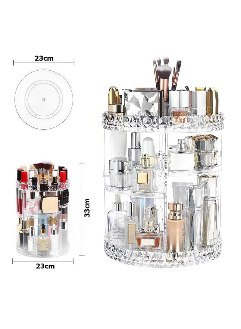 Generic Rotating Makeup Organizer with Compartment, Acrylic Clear 360 Degrees Spinning Storage Display Case with 5 layers Large Capacity Cosmetics Make up Stand for Dresser Bathroom Skincare  - Image 4