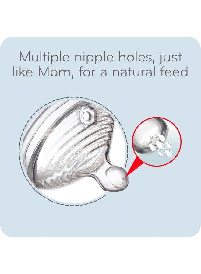 نوك حلمات رضاعة الأطفال من NUK Simply Natural - تدفق متوسط، سيليكون، فائقة النعومة، نظام هواء مضاد للمغص، خالية من مادة BPA، عبوة من قطعتين - Image 3