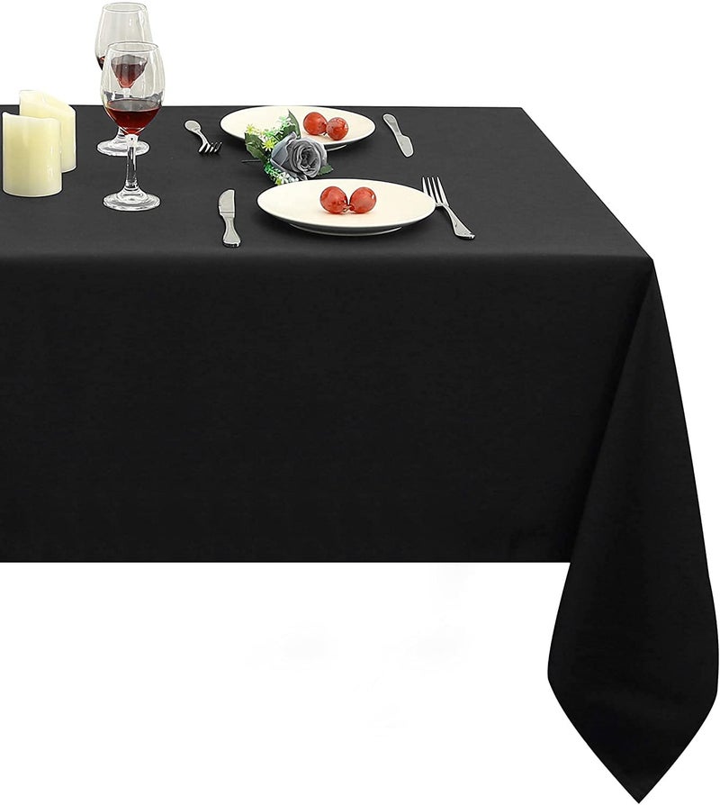 Obstal 210GSM Rectangle Table Cloth Heavy Duty Water Proof Microfiber Tablecloth Decorative Fabric Table Cover for Outdoor and Indoor Use Black54 x 108 Inch
