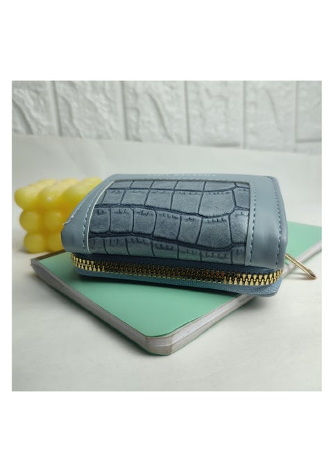 leather women's wallet High Quality Blue