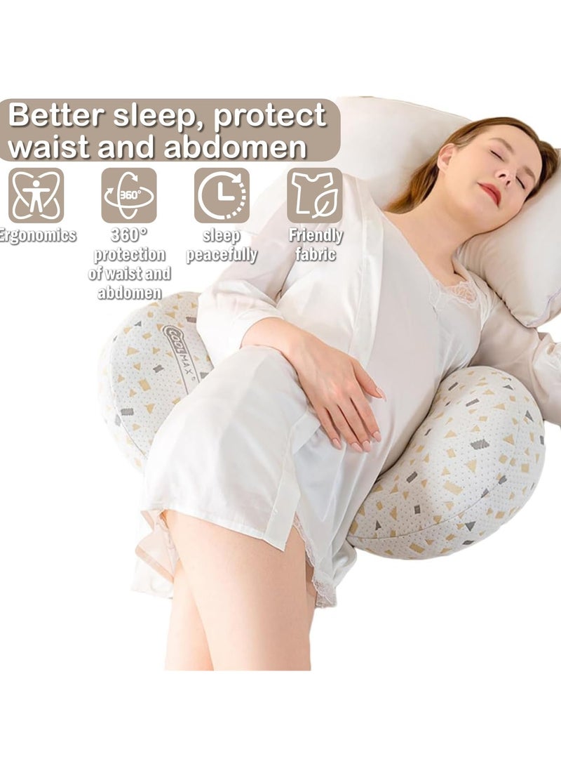 Pregnancy Pillow for Sleeping, Maternity Pillow Support for HIPS, Backs, Legs, Maternity Pillow with Detachable and Adjustable Pillow Cover  - Image 3