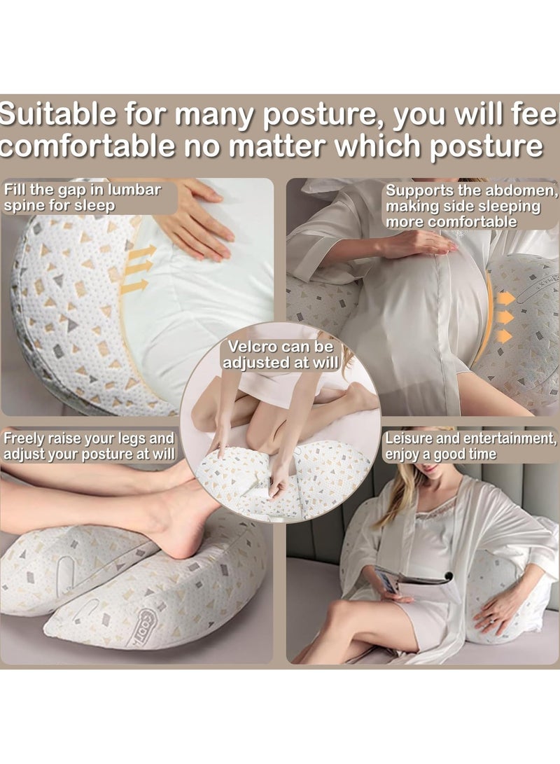 Pregnancy Pillow for Sleeping, Maternity Pillow Support for HIPS, Backs, Legs, Maternity Pillow with Detachable and Adjustable Pillow Cover  - Image 4
