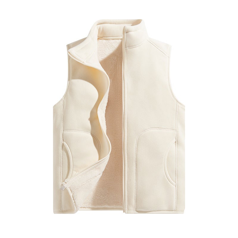 Polar Fleece Fleece-Lined Vest Men'S High Quality Thickened Vest Men'S And Women'S Warm 500 Grams Of Austrian Grain Fleece Shaking - Image 1