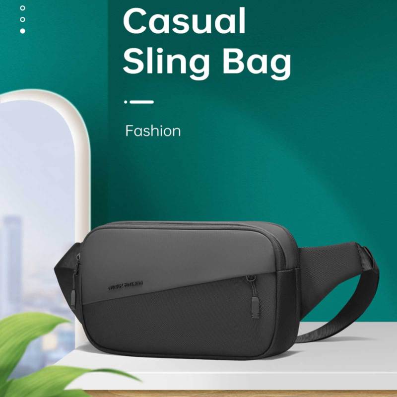 MARK RYDEN Men Messenger Bag: Black Oxford Cloth Waterproof Wear-Resistant - Adjustable Strap Multilayer Storage Chest Pack for Daily Use - Image 4