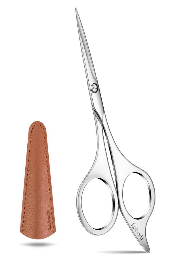 Lobodt Professional beard scissors, 4.9-inch (silver) small pointed stainless steel hairdressing scissors, Moustache Trimming，suitable for personal care and beauty of both men and women - Image 1