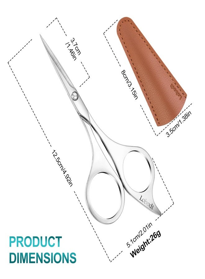 Lobodt Professional beard scissors, 4.9-inch (silver) small pointed stainless steel hairdressing scissors, Moustache Trimming，suitable for personal care and beauty of both men and women - Image 4