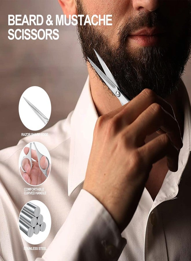Lobodt Professional beard scissors, 4.9-inch (silver) small pointed stainless steel hairdressing scissors, Moustache Trimming，suitable for personal care and beauty of both men and women - Image 2