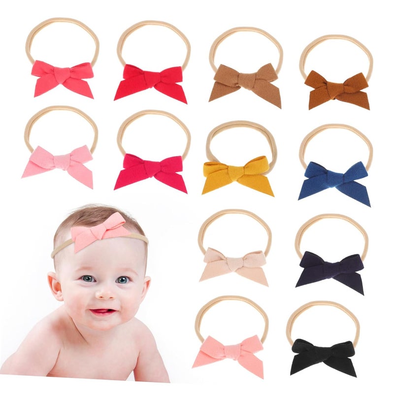 12Pcs Baby Headbands Elastic Hair Bands For Newborns Toddlers Boys Girls - Image 1