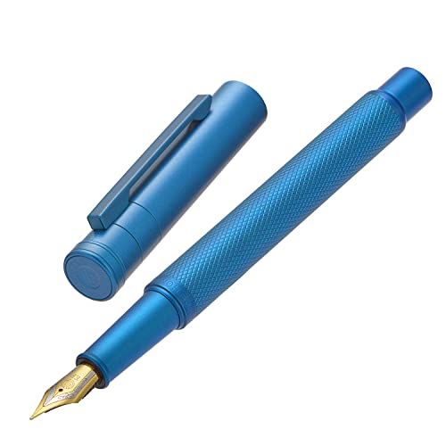 Asvine Blue Forest Fountain Pen Extra Fine Nib, Classic Design with Converter and Metal Pen Case, The Light of Hope Serise - Image 1