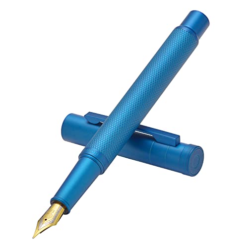 Asvine Blue Forest Fountain Pen Extra Fine Nib, Classic Design with Converter and Metal Pen Case, The Light of Hope Serise - Image 3