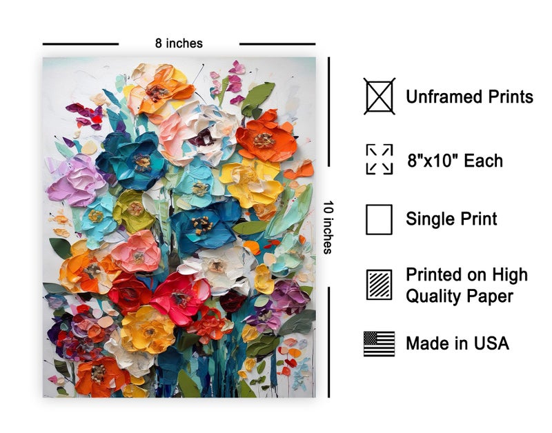 Poster Master Flower Poster - Wildflower Print - Watercolor Art - Botanical Art - Gift for Men, Women & Florist - Floral Wall Decor for Living Room, Bedroom or Flower Shop - 8x10 UNFRAMED Wall Art - Image 2