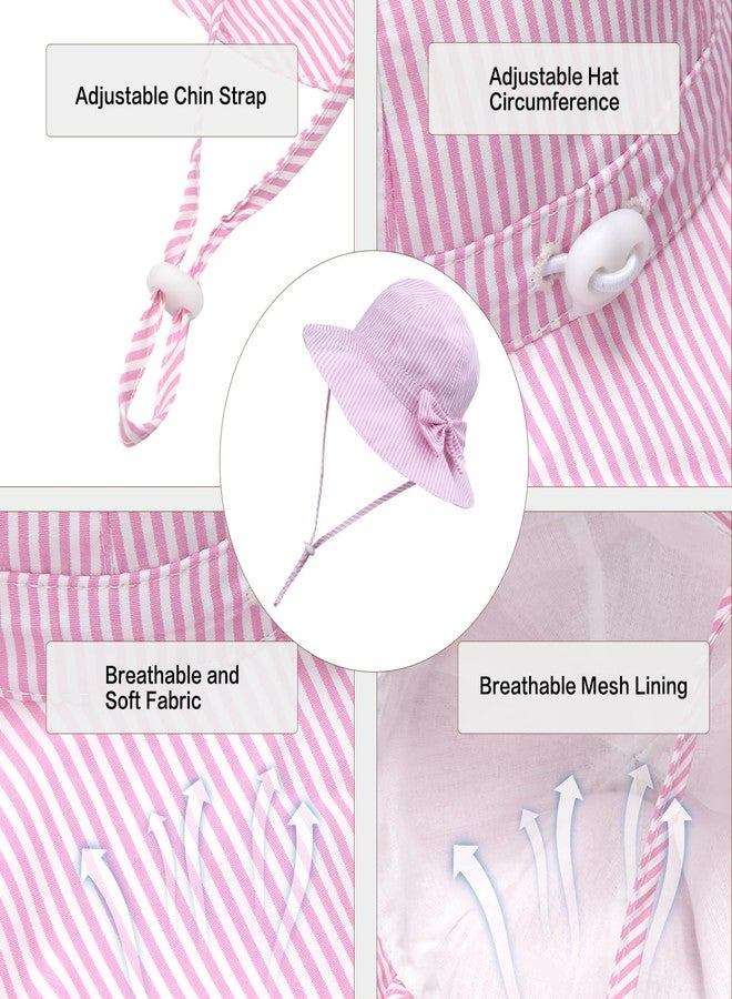 ECOSUMA Toddler Summer Hat 2-5T 2 Pack White/Pink Stripe - Image 3