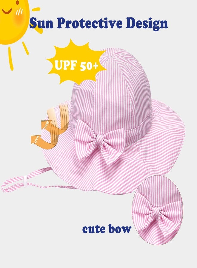 ECOSUMA Toddler Summer Hat 2-5T 2 Pack White/Pink Stripe - Image 5