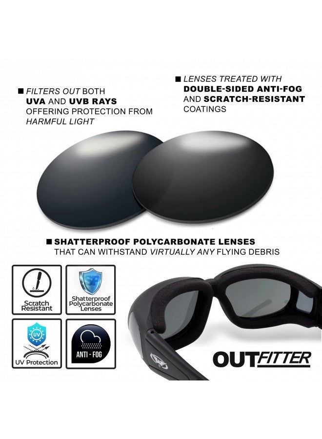 Global Vision Outfitter Padded Fit-Over Motorcycle Safety Sunglasses (Smoke Lens) - Image 4