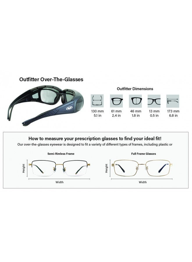 Global Vision Outfitter Padded Fit-Over Motorcycle Safety Sunglasses (Smoke Lens) - Image 3