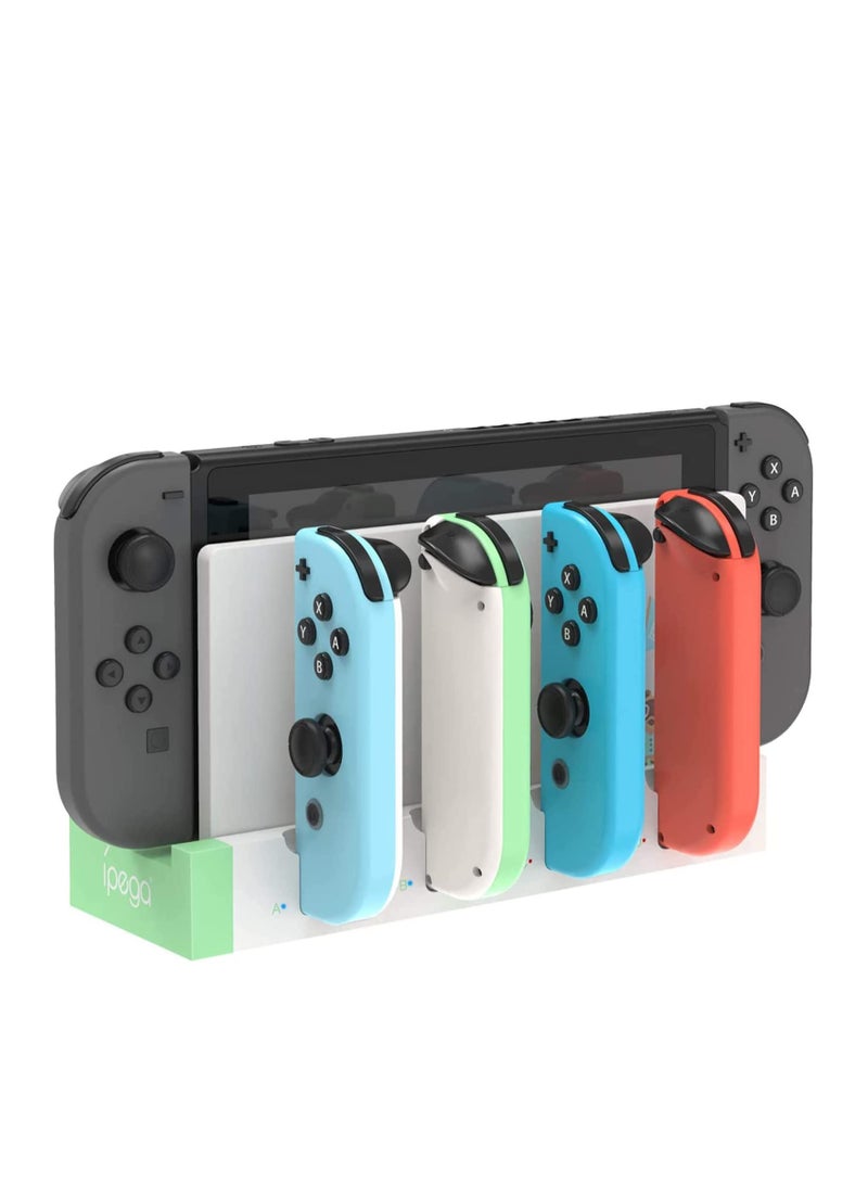 Controller Charger Compatible forJoy-Con, for Switch & OLED Model Version, Joy-Con for Nintendo Model, USB Charging Dock Station Stand with Indicator - White - Image 1