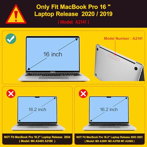 Mektron Designed Case for MacBook Pro 16 Inch A2141 Cover 2019 Release 16 with Liquid Retina DisplayTouch ID Plastic Hard Shell with Keyboard Skin Screen Protector Dahlia Flower C035 - Image 3