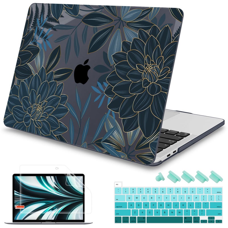 Mektron Designed Case for MacBook Pro 16 Inch A2141 Cover 2019 Release 16 with Liquid Retina DisplayTouch ID Plastic Hard Shell with Keyboard Skin Screen Protector Dahlia Flower C035 - Image 2
