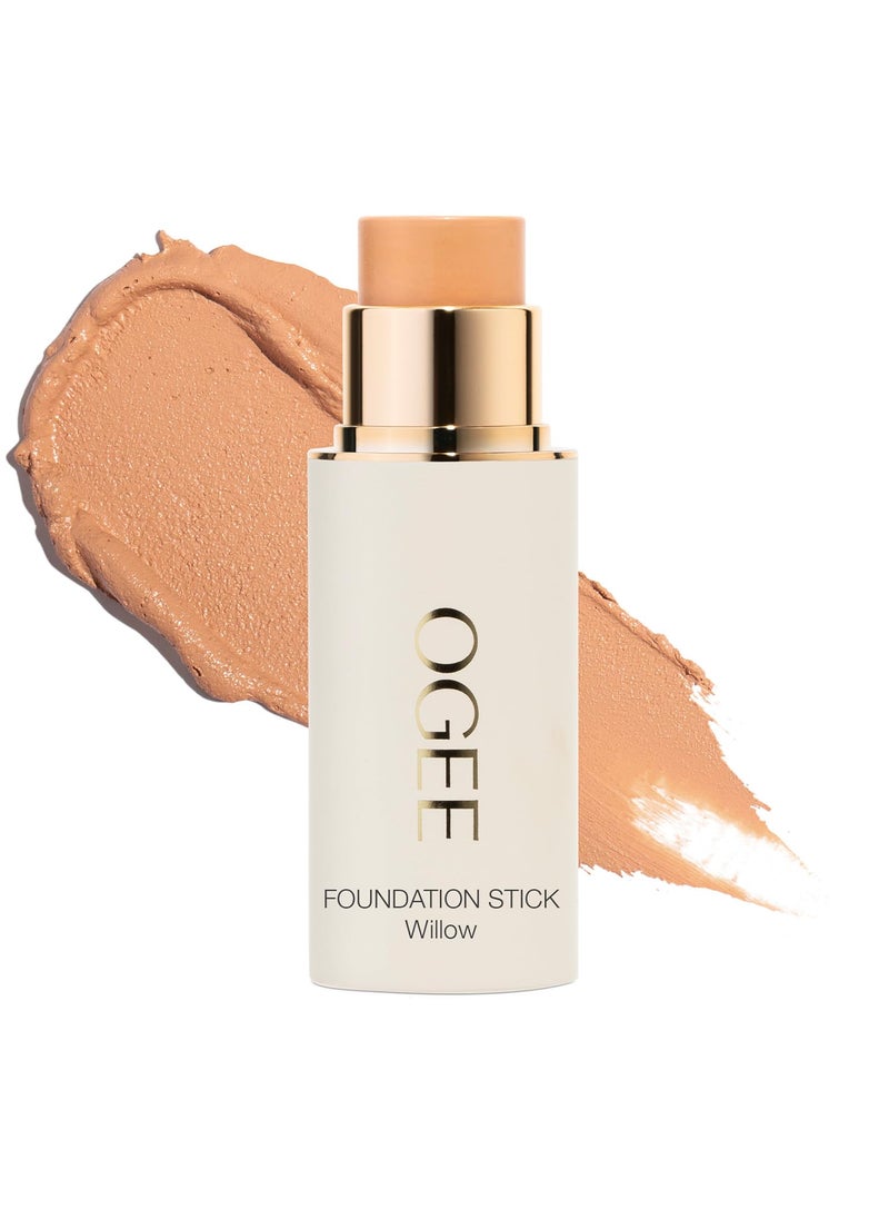 OGEE Ogee Sculpted Complexion Foundation Stick (Willow 3.00C - Medium Light, Peach-Beige Undertones) Full Coverage Foundation Makeup - Instantly Balance & Even Complexion - 70% Organic Ingredients 