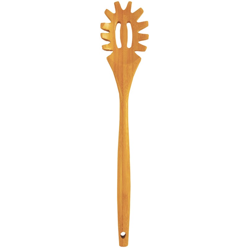 Totally Bamboo 14 Spaghetti Spoon Natural Bamboo Pasta Server with Teeth EcoFriendly Nonstick Safe Durable Kitchen Utensil