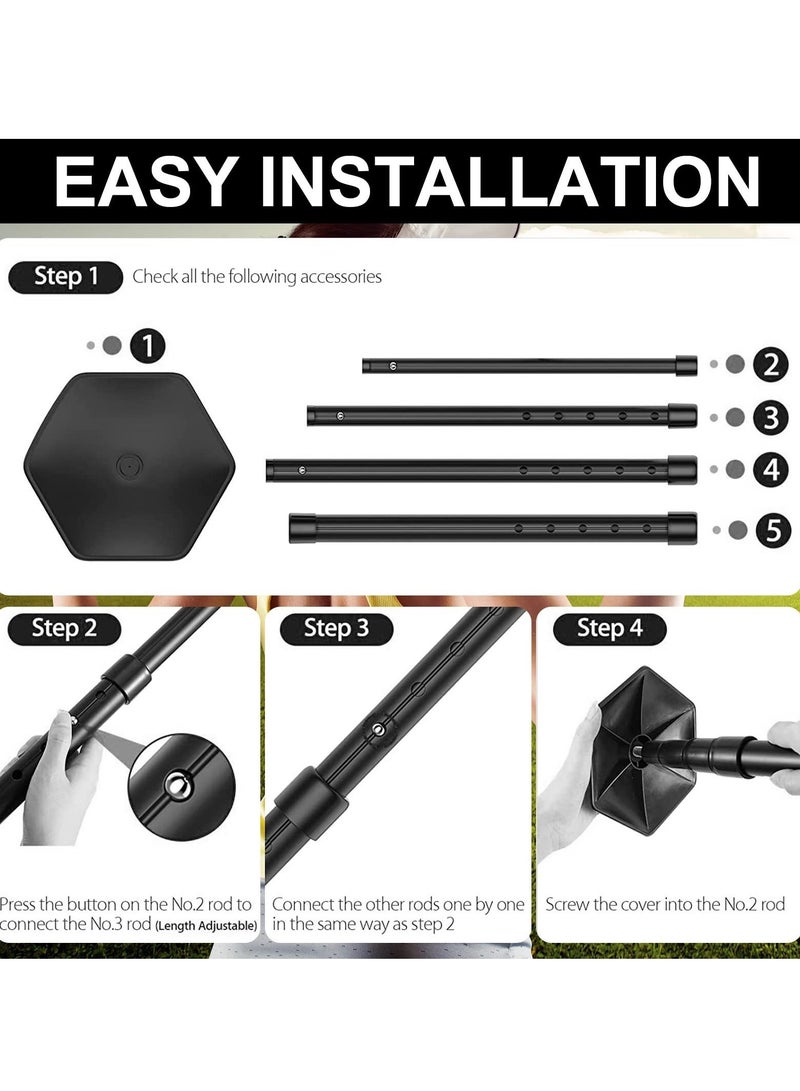 Y&D Golf Travel Bag Support Rod,Club Protector Pole Cover Aluminum Adjustable 4 Telescoping Sectio,Golf Crossbar System for - Image 3