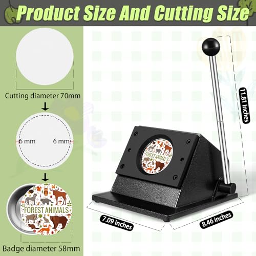Engrowtic 2.28 Inches/ 58 mm Graphic Punch Die Cutter Button Paper Cutter Circle Punch Manual Circle Cutter Tool for Paper Badge Maker Machine for Cutting Round Hole Circular Card Puncher - Image 2