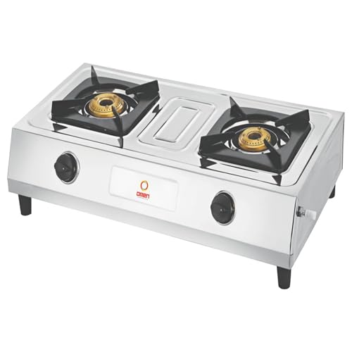 Omen Changing Lives Majestic 2-Burner Gas Stove | Manual Ignition | Stainless Steel Body | High-Efficiency Brass Burners | Skid-Proof Legs | ISI Certified | 1-Year Warranty - Image 1