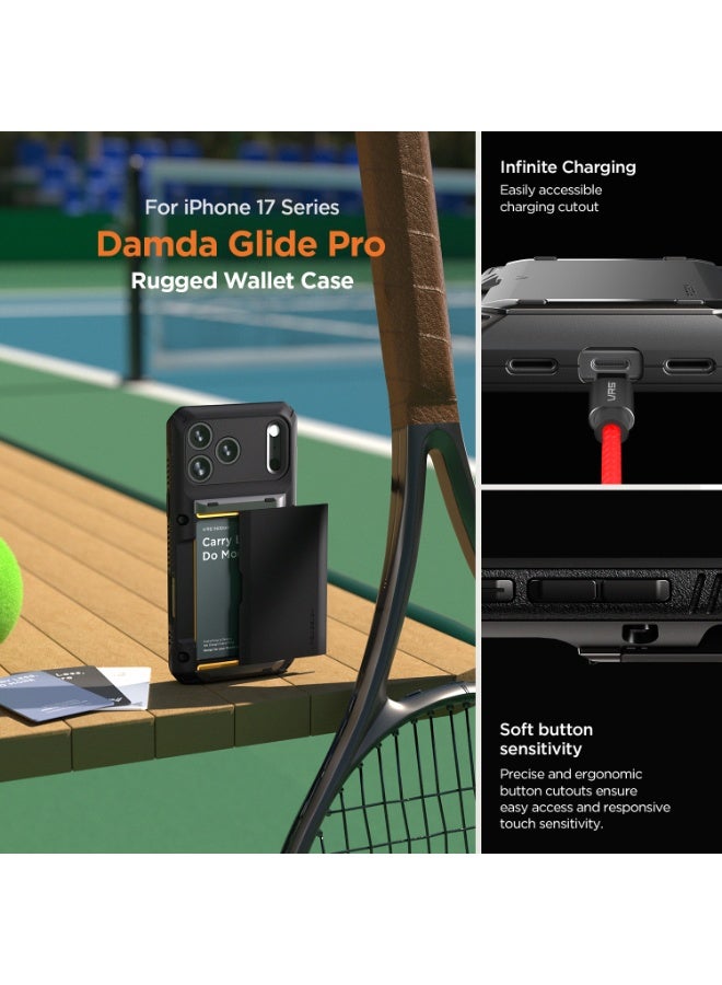 VRS Design غطاء محفظة Damda Glide Pro لجهاز iPhone 17 Pro MAX مع فتحة حامل بطاقة ائتمان شبه تلقائية [4 بطاقات] - كمو أزرق - Image 2