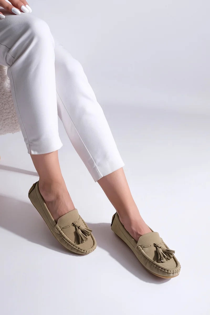 MARJIN Women's Saddler Detailed Comfort Tassel Loafer Tamen