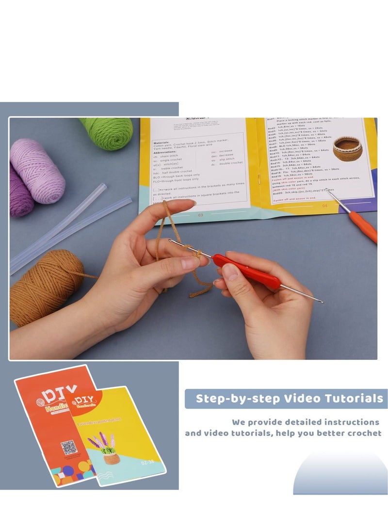 Purple Lavender Crochet Kit, Crochet Kit for Beginners with Step-by-Step Instructions and Video Tutorials, Suitable for Adults and Kids-Home Decoration, Gift Choice  - Image 3
