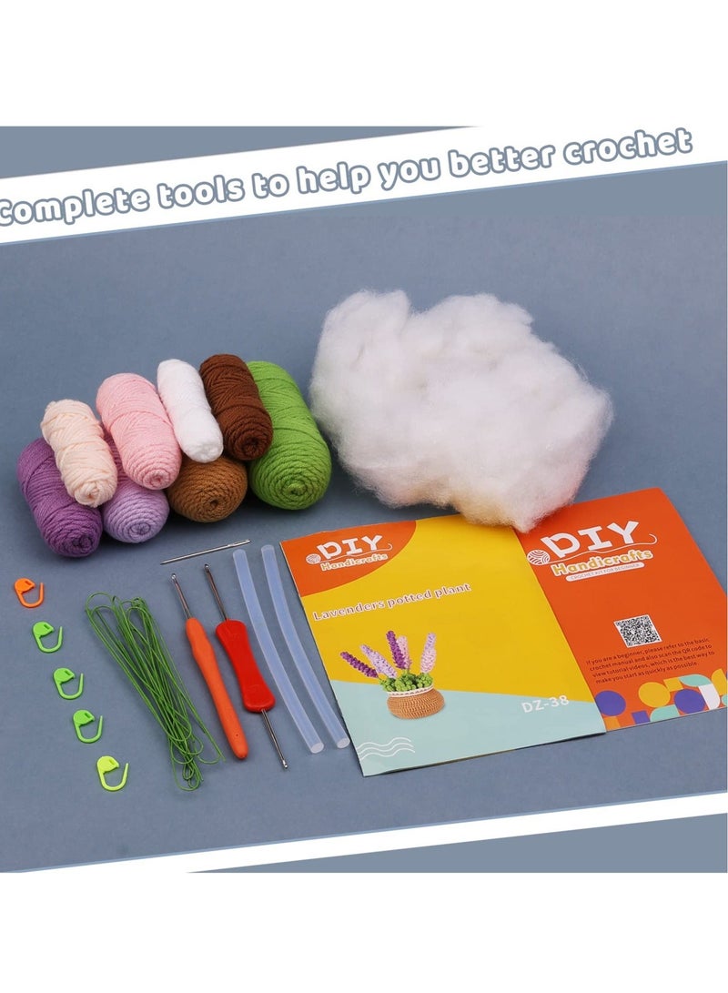 Purple Lavender Crochet Kit, Crochet Kit for Beginners with Step-by-Step Instructions and Video Tutorials, Suitable for Adults and Kids-Home Decoration, Gift Choice  - Image 4