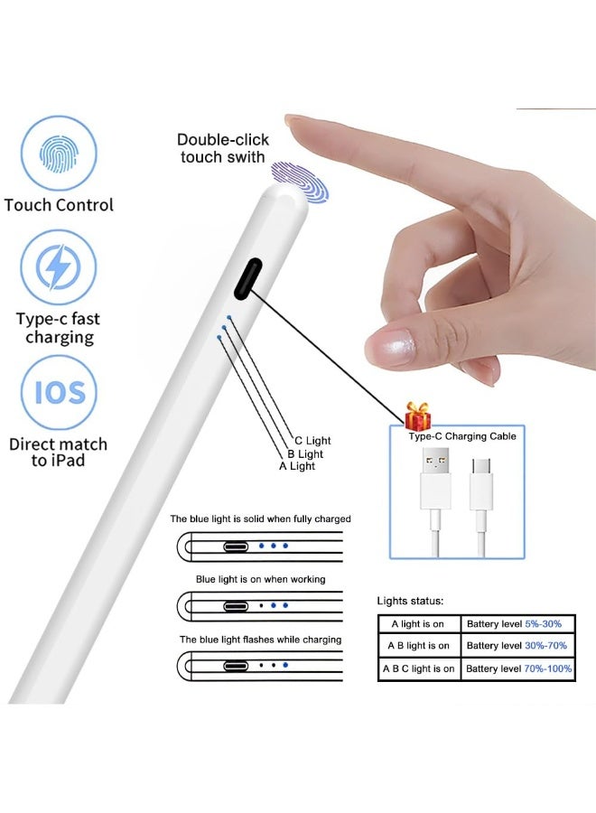Magnetic Active Stylus Pen with Palm Rejection and Tilt, High Sensitivity Pencil for iOS, Android, Windows Tablets and Smartphones - Image 4