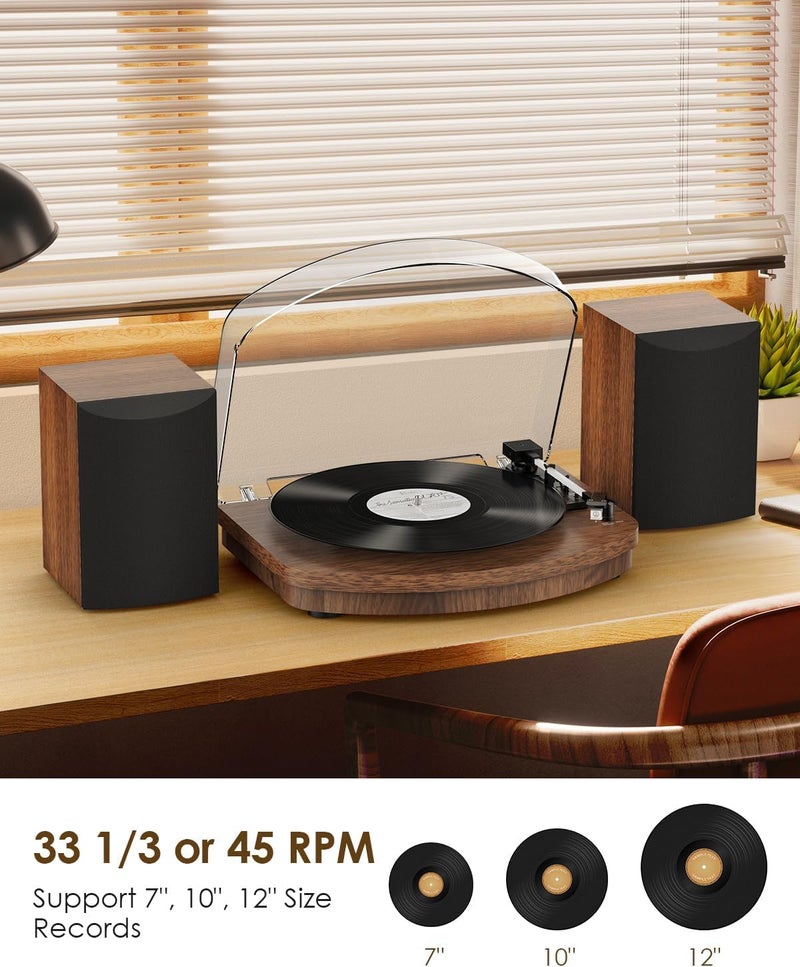 Retrolife Vinyl Record Player with External Speakers AT-3600L Cartridge - Image 5