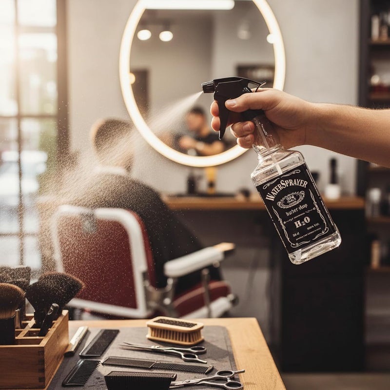 Supplier 2-Pack Vintage Barber Shop Water Sprayer | 500ml Stylish & Refillable Spray Bottle for Hair Styling, Plants, and Cleaning - Image 3