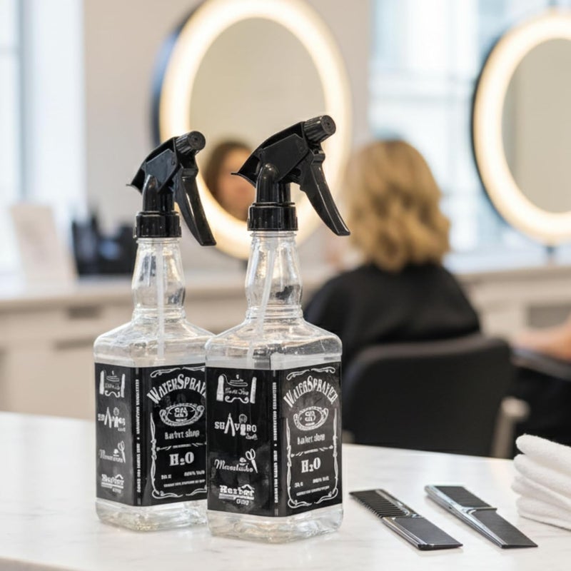 Supplier 2-Pack Vintage Barber Shop Water Sprayer | 500ml Stylish & Refillable Spray Bottle for Hair Styling, Plants, and Cleaning - Image 5