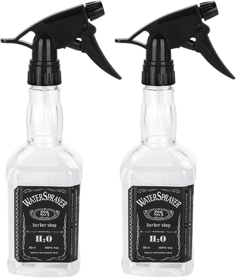 Supplier 2-Pack Vintage Barber Shop Water Sprayer | 500ml Stylish & Refillable Spray Bottle for Hair Styling, Plants, and Cleaning - Image 1