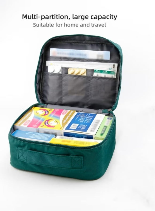 Empty First Aid Bags, Travel Medicine Bag, Medical Supplies Organizer, Portable Medical Medicine Bags Portable Kit for Traveling, Car, Home, Camping, Office, Hiking, Outdoor ( Green) - Image 4