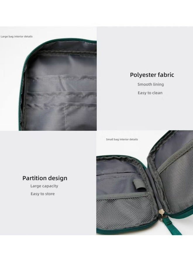 Empty First Aid Bags, Travel Medicine Bag, Medical Supplies Organizer, Portable Medical Medicine Bags Portable Kit for Traveling, Car, Home, Camping, Office, Hiking, Outdoor ( Green) - Image 3