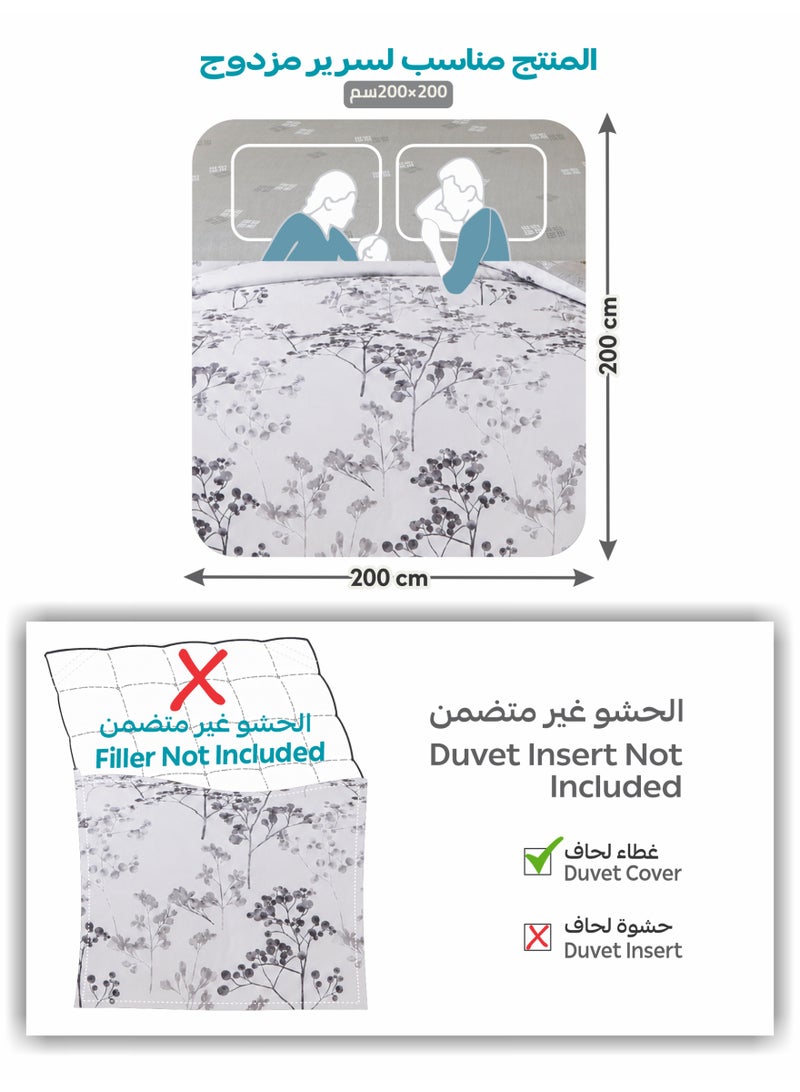 Donetella Printed Duvet Set, King Size Fits 200x200 cm - 6-Pcs Bed Set, Brushed Microfiber Fabric - 1 Duvet Cover, 1 Fitted Sheet, 2 Pillow Shams, 2 Pillowcases (Filler Not Included) - Image 3