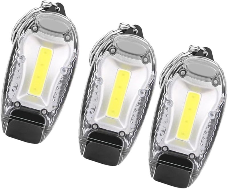 Jojofuny 3Pcs Mini COB LED Keychain Flashlight Portable Keyring Torch Light for Camping Emergency with Battery Included - Image 2