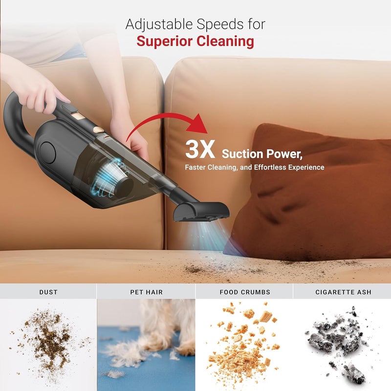 Dylect Cordless Vacuum Cleaner for Car&Home|3X Powerful Suction,16000Pa|Dual Mode-Wireless,Wired|6000Mah Battery|Bldc Technology||Washable Stainless Steel Hepa Filter|Copper Winding,0.5 Liter - Image 4