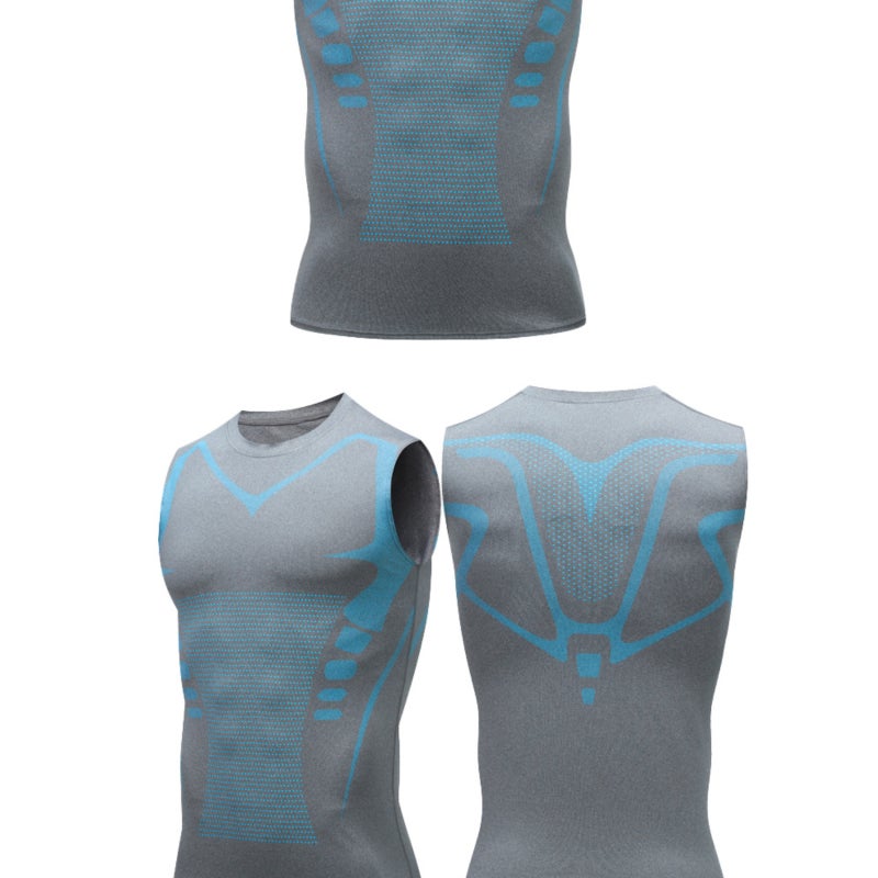 Ionic Shaping Vest XXXL White: Advanced Compression Technology - Breathable Flexible Fabric Performance Vest for Male Gym Fitness, Daily Wear - Image 4